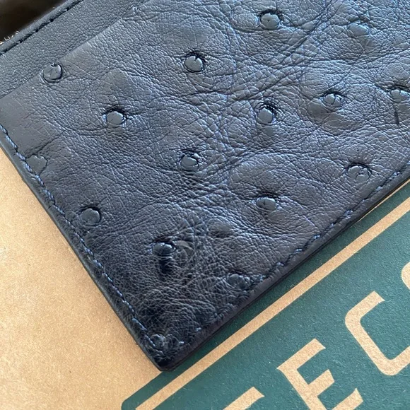 Tecovas New Black Ostrich Cardcase wallet - Picture 2 of 7
